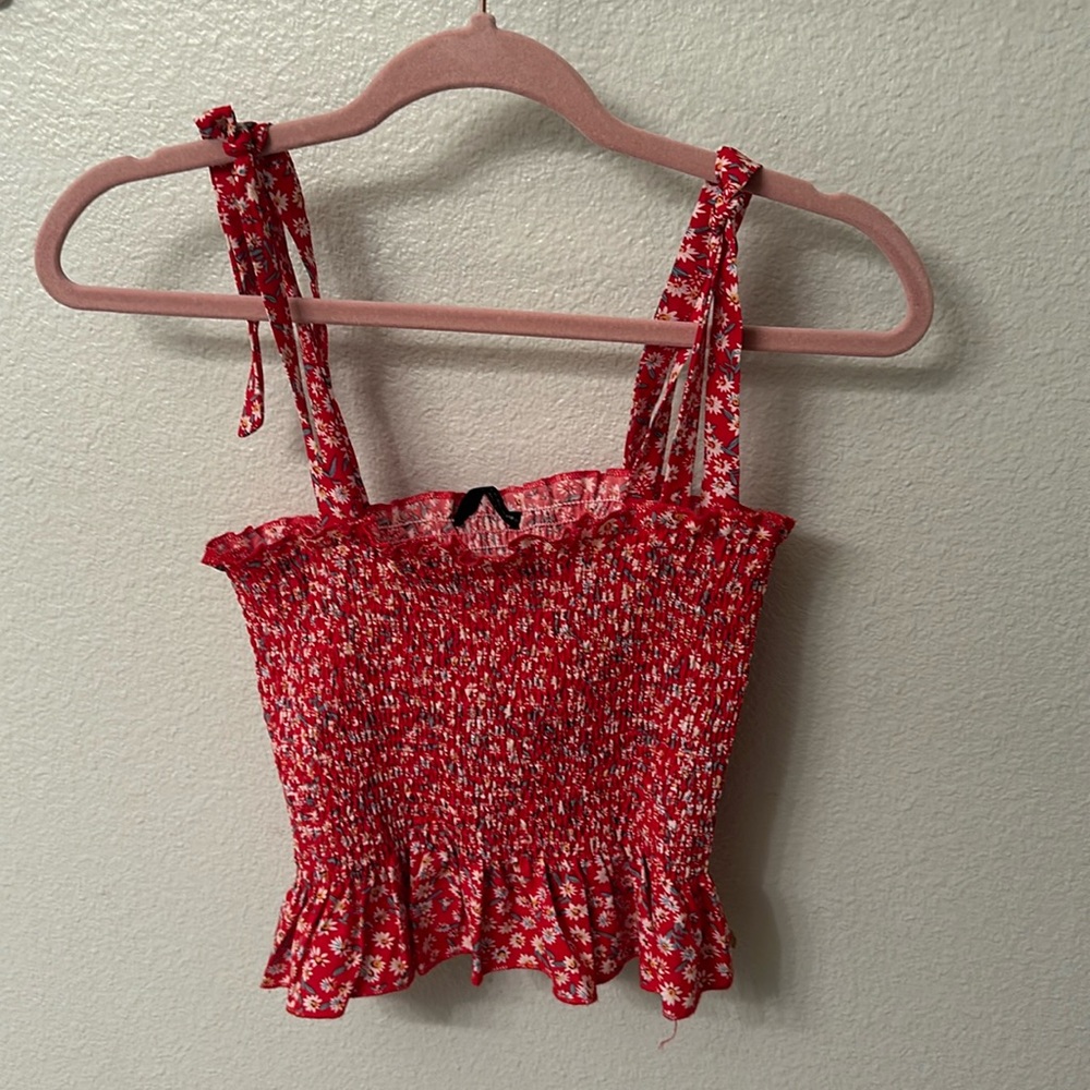 Red Floral Tank